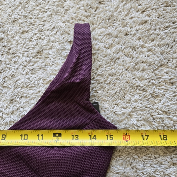 Spanx Pique Longline Flounce Bikini Top Womens M Mulberry - Picture 7 of 8